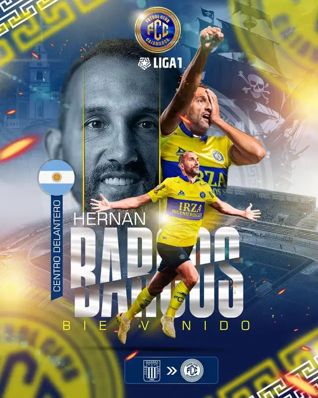 Presentación de Hernán Barcos. Foto: FC Cajamarca   