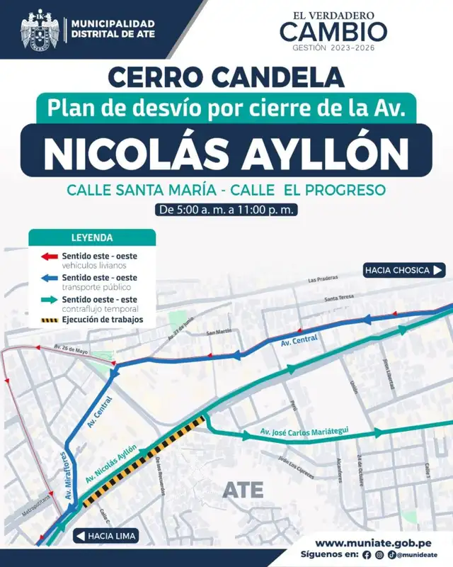 Con dirección hacia Lima.