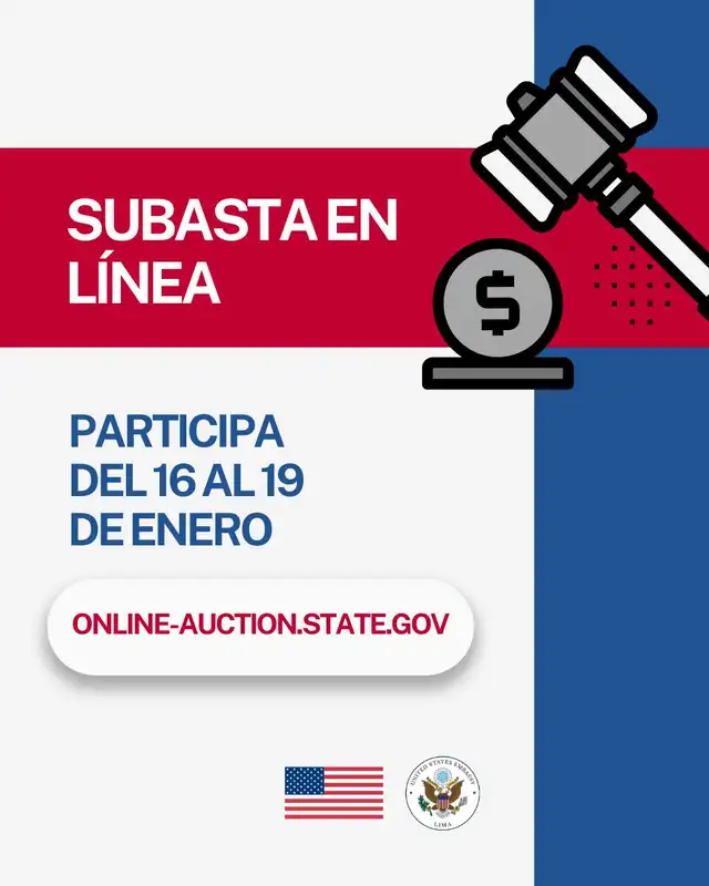 Embajada de EE.UU subasta equipos y muebles en Lima del 16 al 19 de enero.