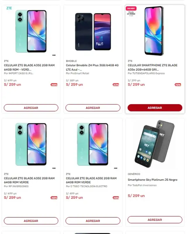 Plaza Vea ofrece celulares a precios de infarto.