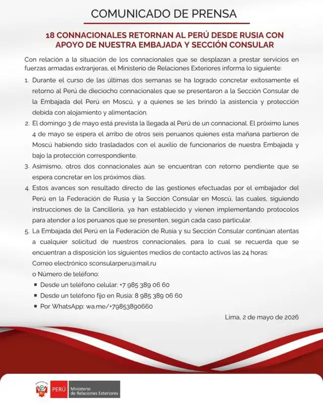 Ministerio de Relaciones Exteriores.