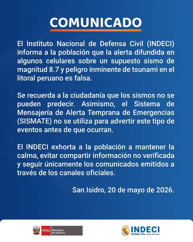 ¿Cúal fue la respuesta de INDECI sobre el hackeo del Sismate?