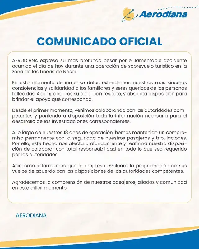 Comunicado de Aerodiana. Comunicado de Aerodiana.