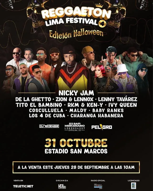 Artistas para el Reggeaton Lima Festival 4.