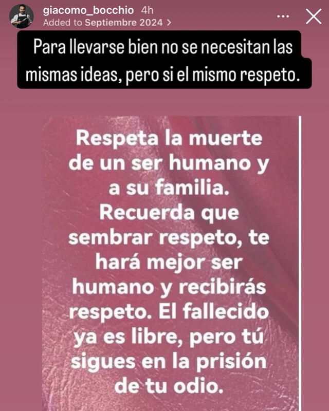 Giacomo Bocchio rechazó comentarios sarcásticos de Javier Masías por muerte de Alberto Fujimori.