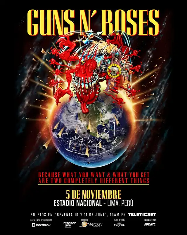 ¿Dónde y cuándo será el concierto de Guns N’ Roses?