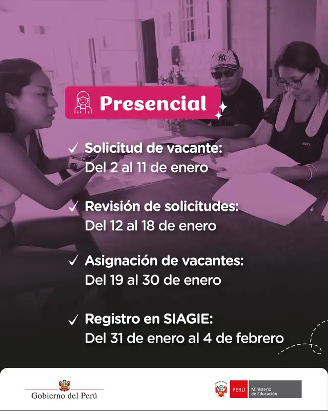 <strong>Minedu lanzó el cronograma de matrícula escolar presencial para el 2026</strong>   