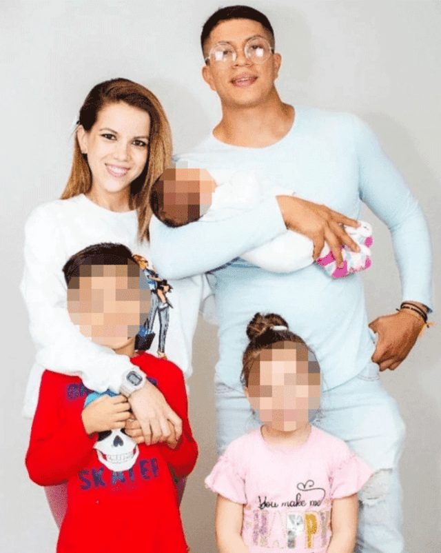 Grissy Ortega con su familia. 