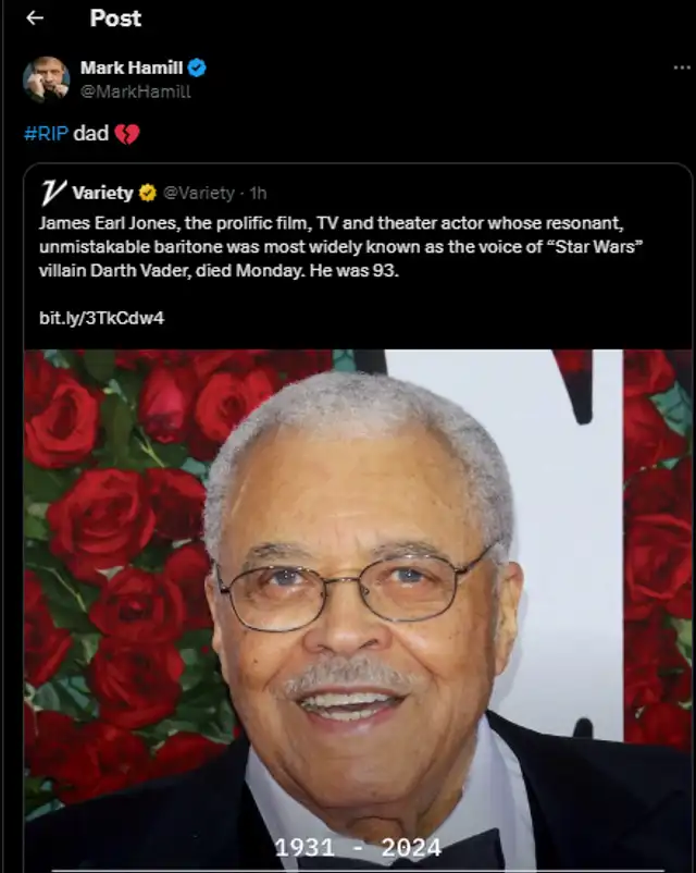  Hijo de James Earl Jones se pronuncia. 