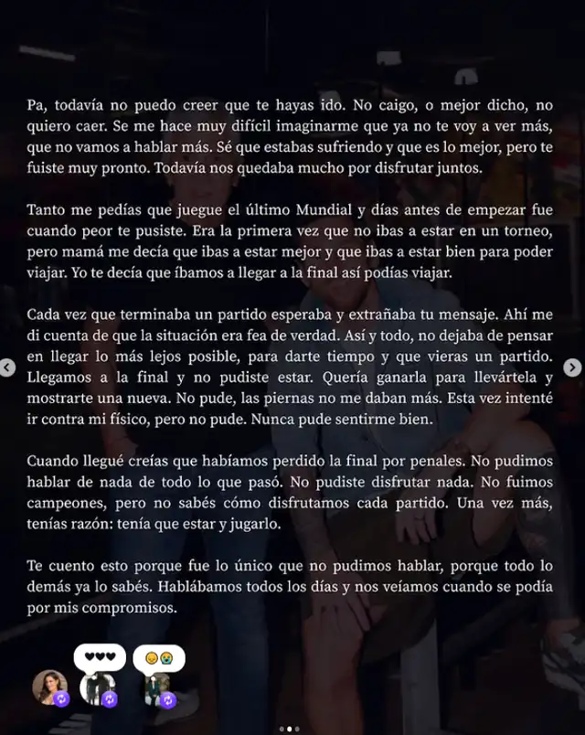 Lionel Messi rompe su silencio y dedica desgarrador mensaje a su padre tras su fallecimiento Lionel Messi rompe su silencio y dedica desgarrador mensaje a su padre tras su fallecimiento