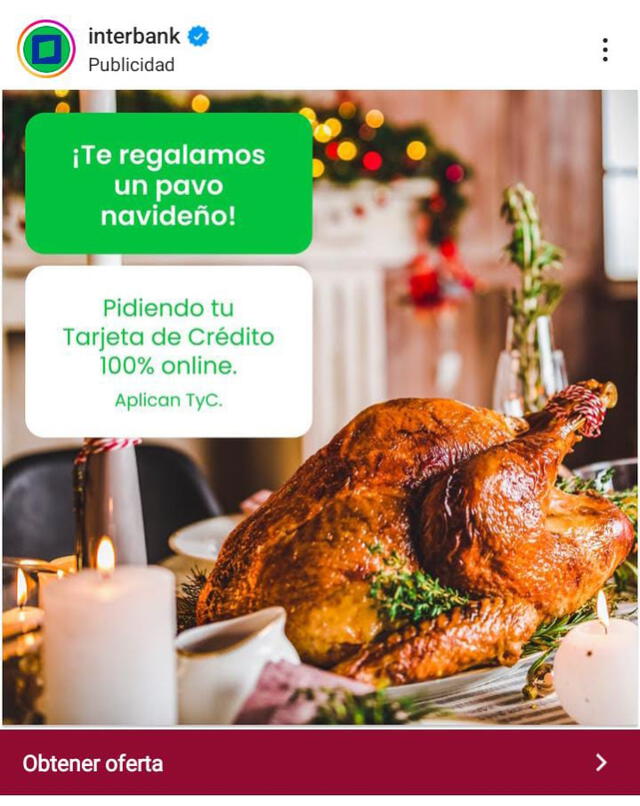 Pavo gratis gracias a Interbank.