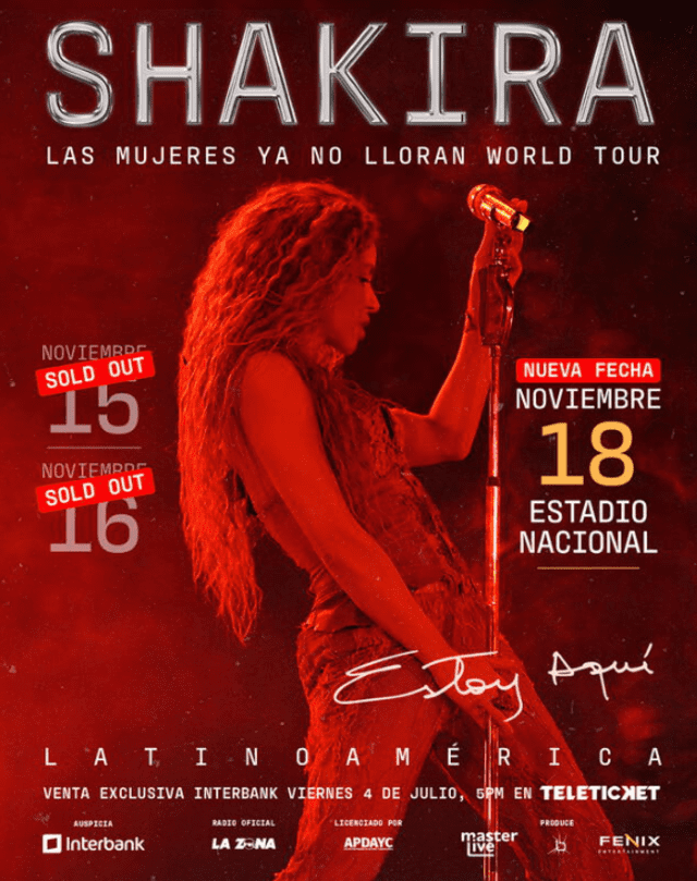 Shakira en Lima: Esta es la nueva fecha de su último concierto Shakira en Lima: Esta es la nueva fecha de su último concierto