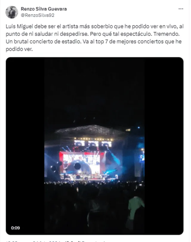 Fans de Luis Miguel abren polémica por su concierto en Lima.