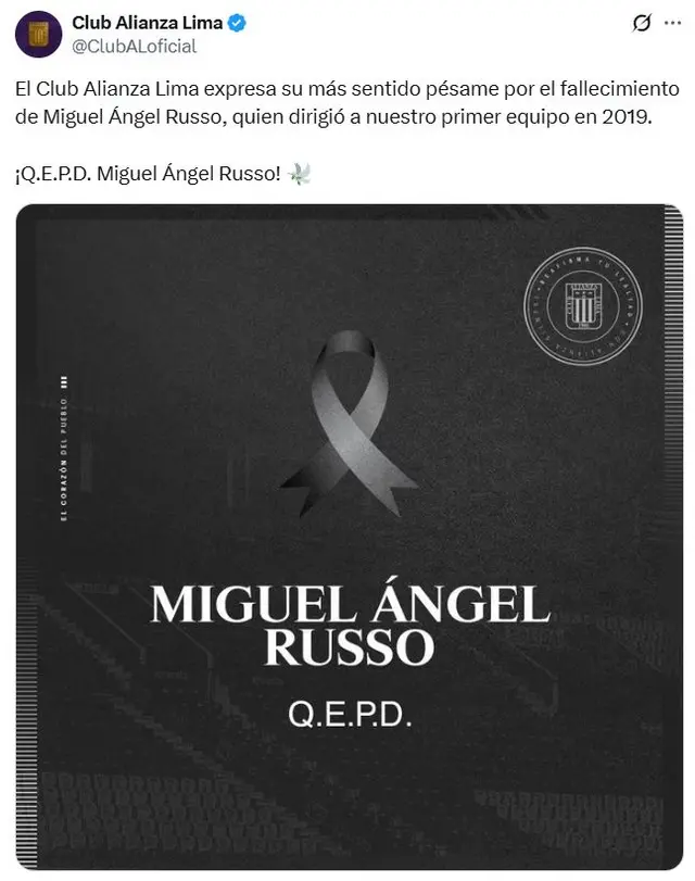 Publicación del cuadro blanquiazul. Foto: X/Alianza Lima   