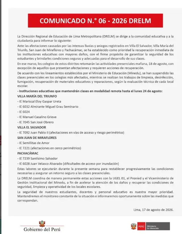 irección Regional de Educación de Lima Metropolitana (DRELM) i irección Regional de Educación de Lima Metropolitana (DRELM) i