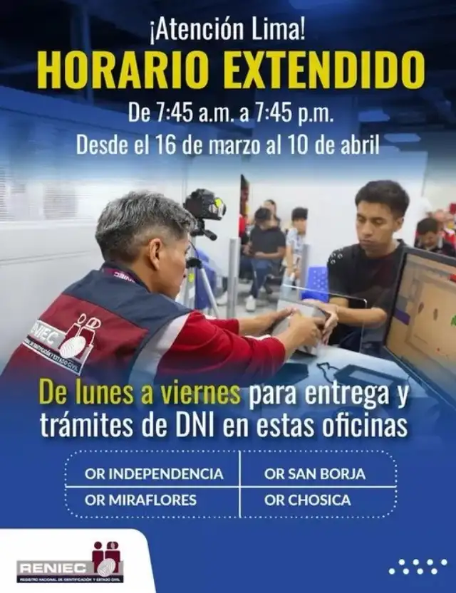 Anuncio de horario de extensión Anuncio de horario de extensión