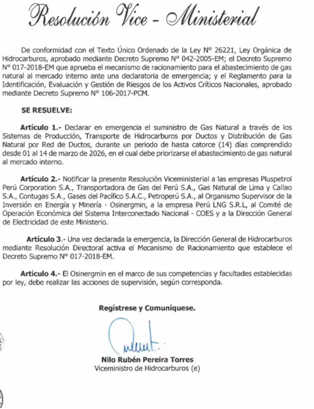 <strong> Minem activa emergencia en el suministro de gas natural.</strong> <strong> Minem activa emergencia en el suministro de gas natural.</strong>