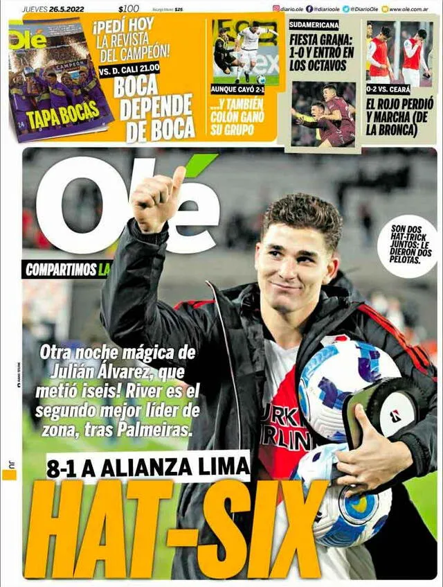 Olé, el diario deportivo de Argentina.   
