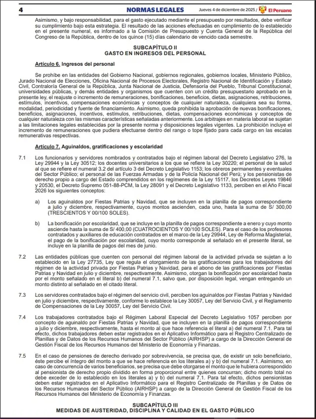 Conoce los detalles del pago del bono de S/400.