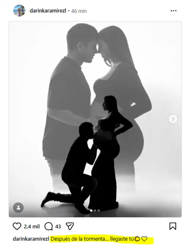 Darinka vive feliz su embarazo junto a su novio empresario. Foto: Instagram.   