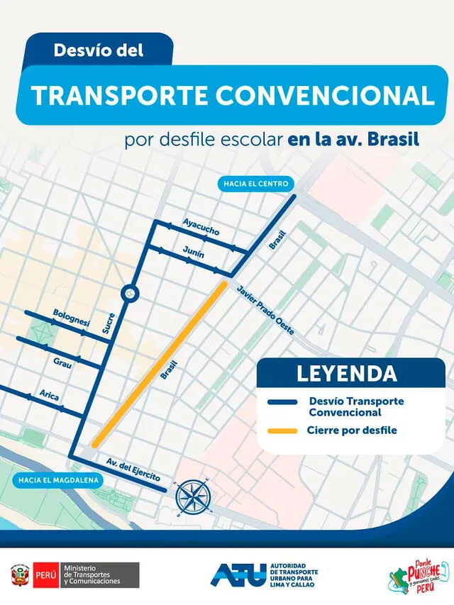 Desvío transporte convencional Desvío transporte convencional