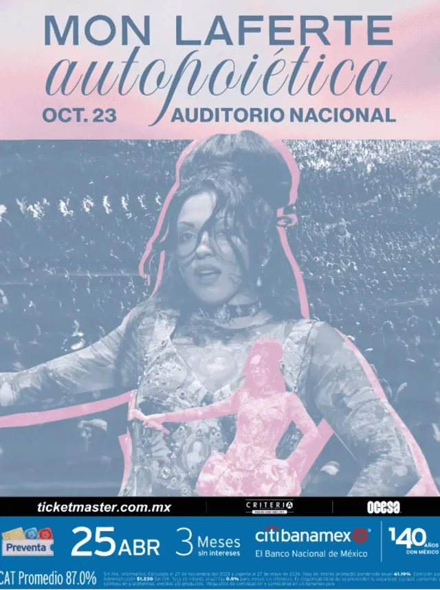 Mon Laferte se presentará en el Auditorio Nacional el 23 de octubre.  