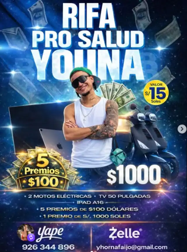 Youna realizará rifa para costear su gastos luego de ser diagnosticado con leucemia. Foto: Instagram.   