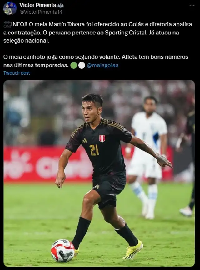 Martín Távara fue ofrecido por Sporting Cristal a Goiás.