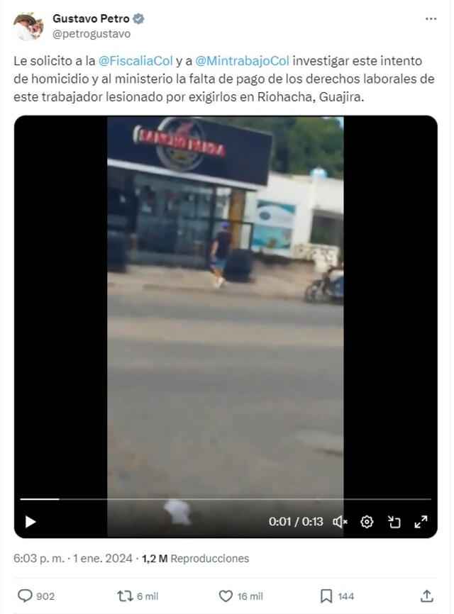 Joven reclama su liquidación y su exjefe lo atropella por la espalda