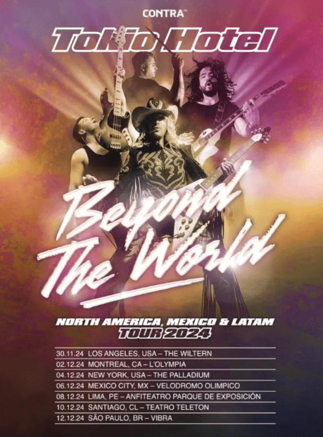 Tokio Hotel regresa a México con su gira Beyond the World 2024: fecha, precios y más del concierto.  