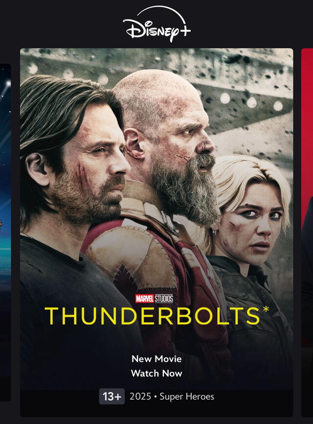  La nueva película de 'Thunderbolts' ya está disponible. Foto: Disney Plus 
