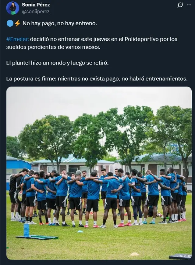  Información sobre Emelec. Foto: X/Sonia Pérez   