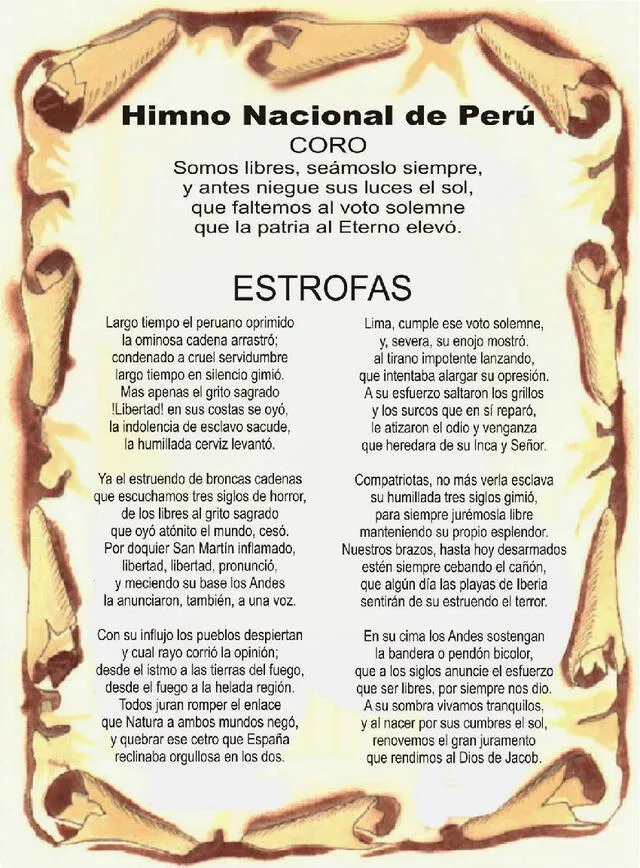 El Himno Nacional es una composición poética y musical que consta de siete estrofas.   