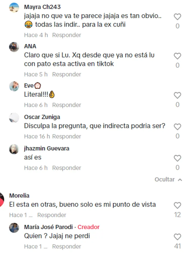 <em>Usuarios cuestionaron a Majo Parodi tras video. Captura: TikTok </em>   