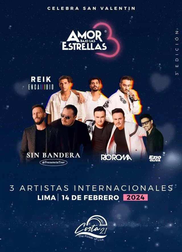 "Amor bajo las estrella" es uno de los conciertos más esperados por San Valentín.   