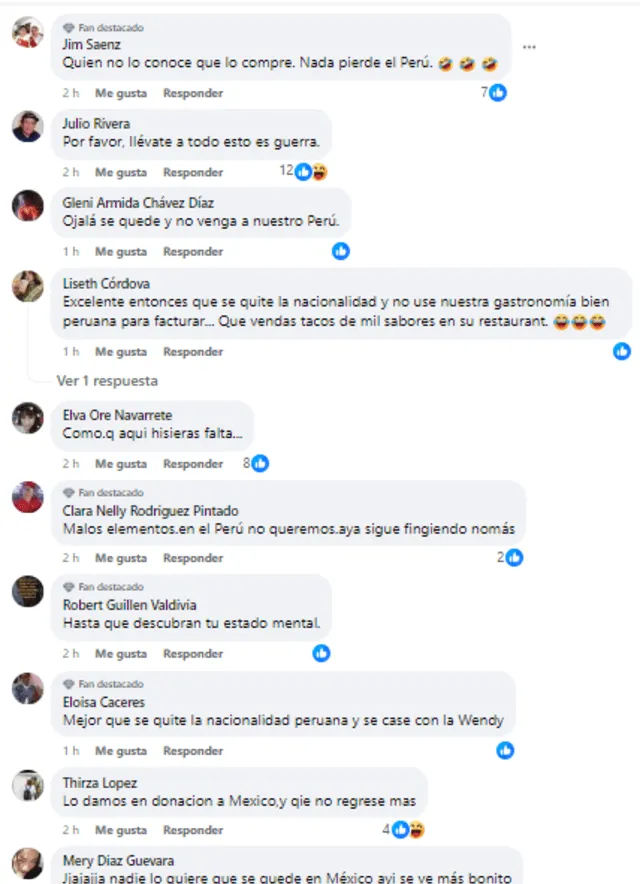 Peruanos reaccionan a preferencias de Nicola Porcella por México.