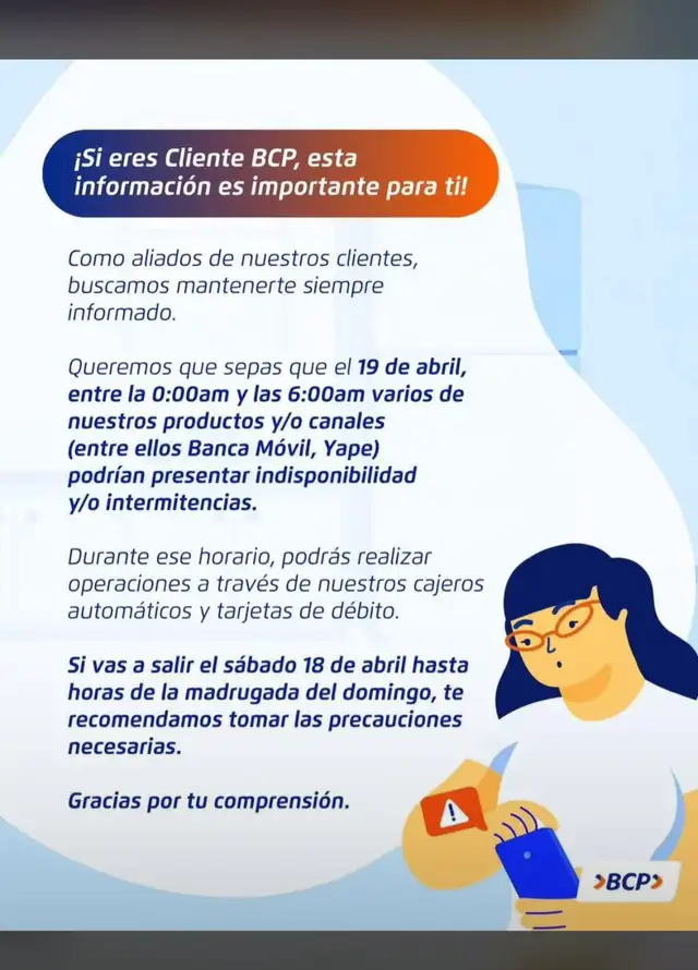 Comunicado de Banco de Crédito.