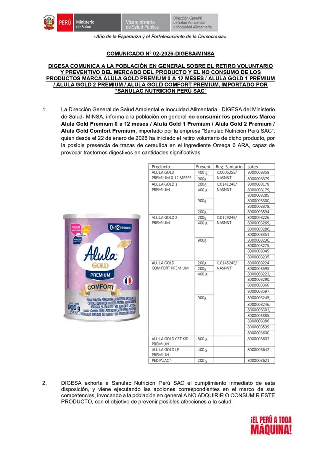 COMUNICADO N° 02-2026-DIGESA/MINSA. COMUNICADO N° 02-2026-DIGESA/MINSA.