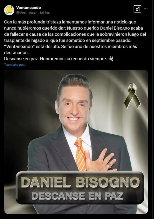  ¿De qué murió Daniel Bisogno? 