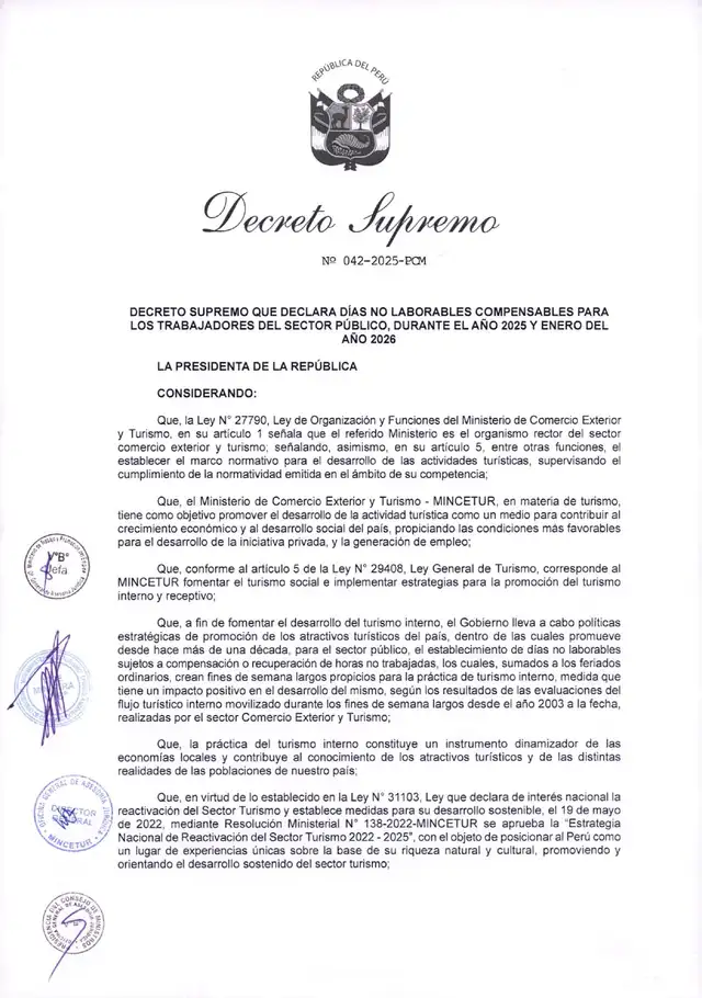 Decreto Supremo N.º 042-2025-PCM.