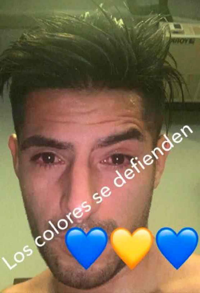 Carlos Zambrano terminó con los ojos llenos de lágrimas producto del gas pimienta. | FUENTE: Instagram.   
