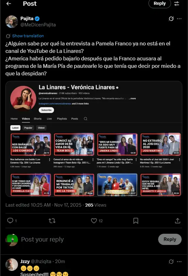 ¿Entrevista de Pamela Franco y Verónica Linares fue ELIMINADA tras acusaciones contra programa de María Pía Copello? ¿Entrevista de Pamela Franco y Verónica Linares fue ELIMINADA tras acusaciones contra programa de María Pía Copello?