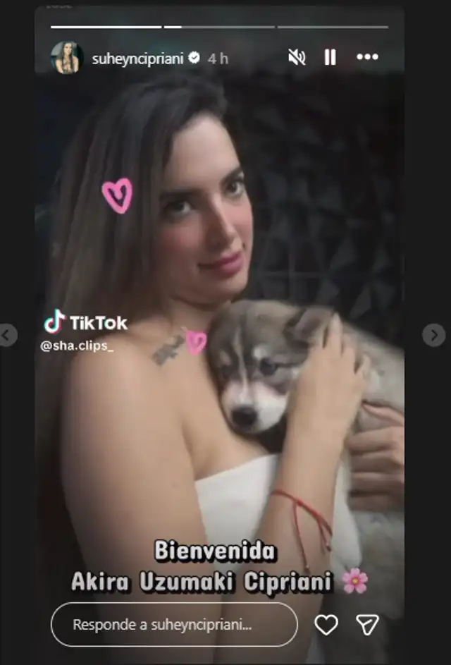 Suheyn presenta a su nueva perrita.