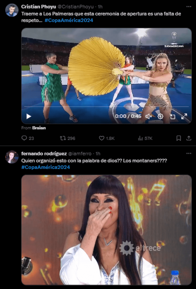 Divertidos memes en X sobre la inauguración de la Copa América 2024. Foto: X/Captura de pantalla 