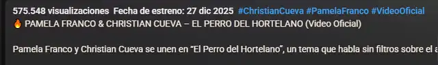 Pamela Franco 'saca pica' al destronar a Pamela López y Paul Michael con su nueva canción con Christian Cueva 