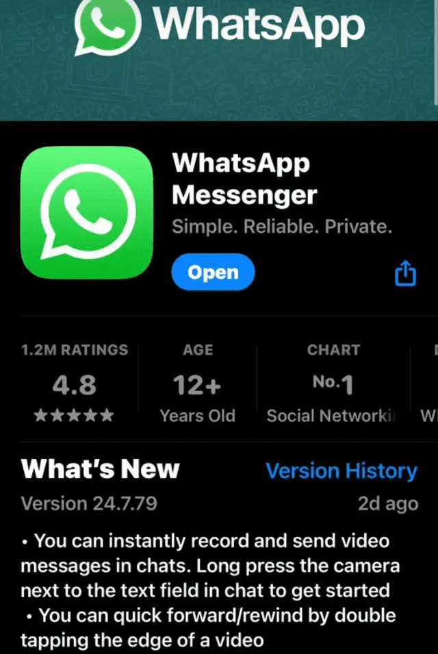 Hay que actualizar el aplicativo de WhatsApp para ver las actualizaciones.