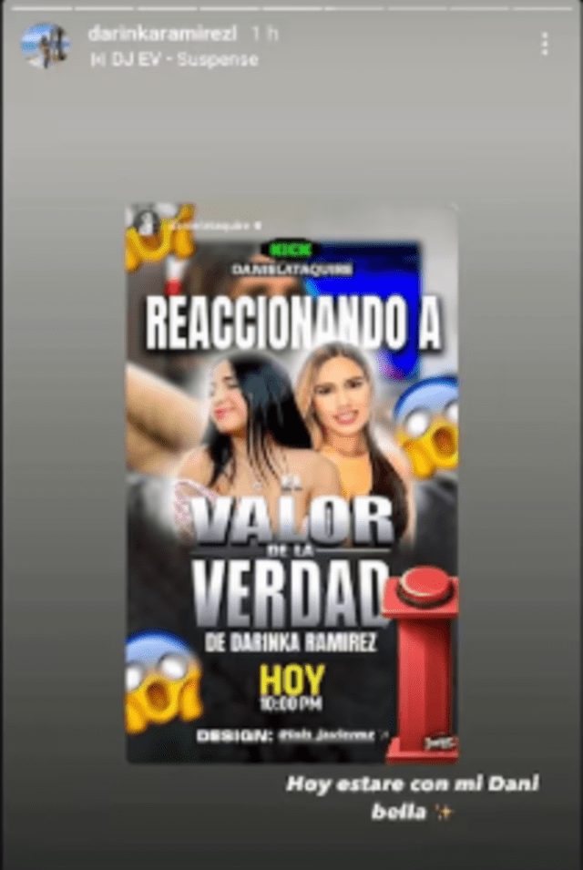 Darinka Ramírez transmitirá su reacción de 'El valor de la verdad' por Kick Darinka Ramírez transmitirá su reacción de 'El valor de la verdad' por Kick