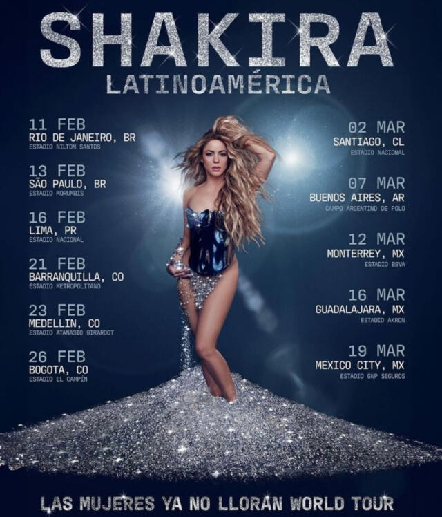 Shakira revela a qué hora anunciará los países de Latinoamérica que forman parte de su gira mundial.  