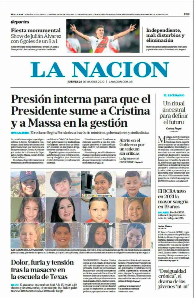 La Nación, otro medio influyente en Argentina.   