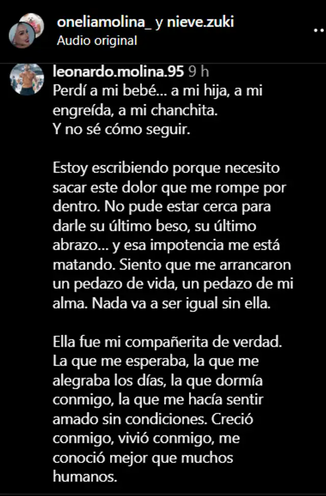 Hermano de Onelia Molina no soporta y estalla del dolor por la pérdida de su bebé Hermano de Onelia Molina no soporta y estalla del dolor por la pérdida de su bebé